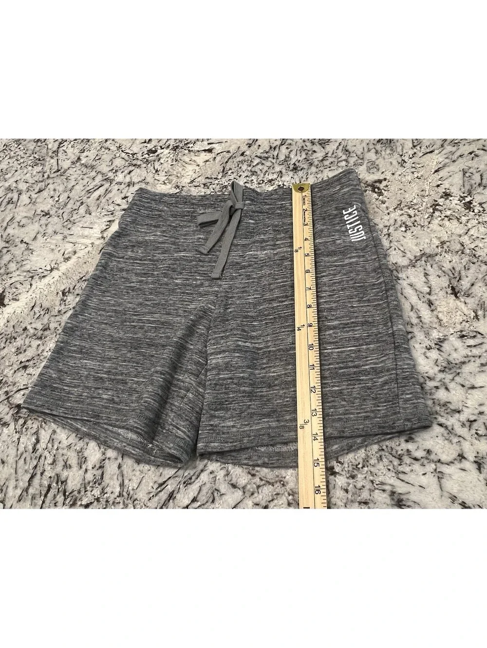 Justice Active Girls Gray Casual Shorts Size 14/16 Bermuda Drawstring